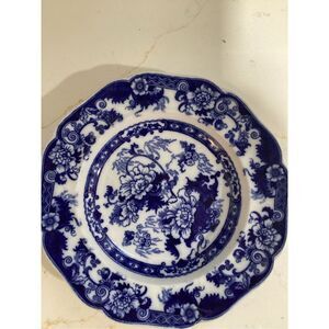 5 Royal Cauldron Stone Ware Bentick Flow Blue Soup Salad  Vintage England 9”